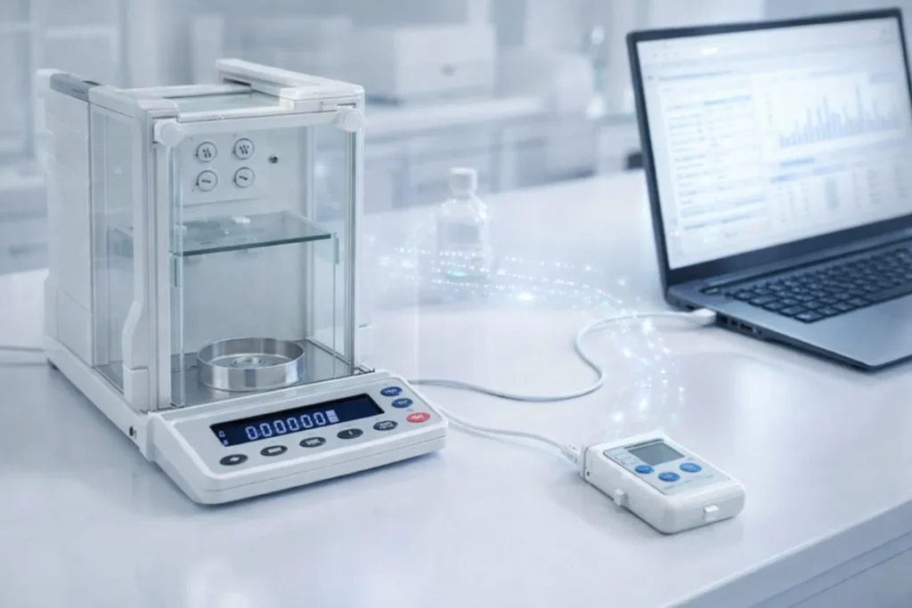 Kết nối dữ liệu trên cân vi lượng BM-20 trong quy trình phòng thí nghiệm
