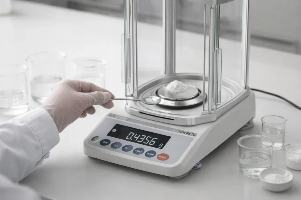 Cân kỹ thuật A&D dùng cho bước chuẩn bị mẫu trong phòng thí nghiệm
